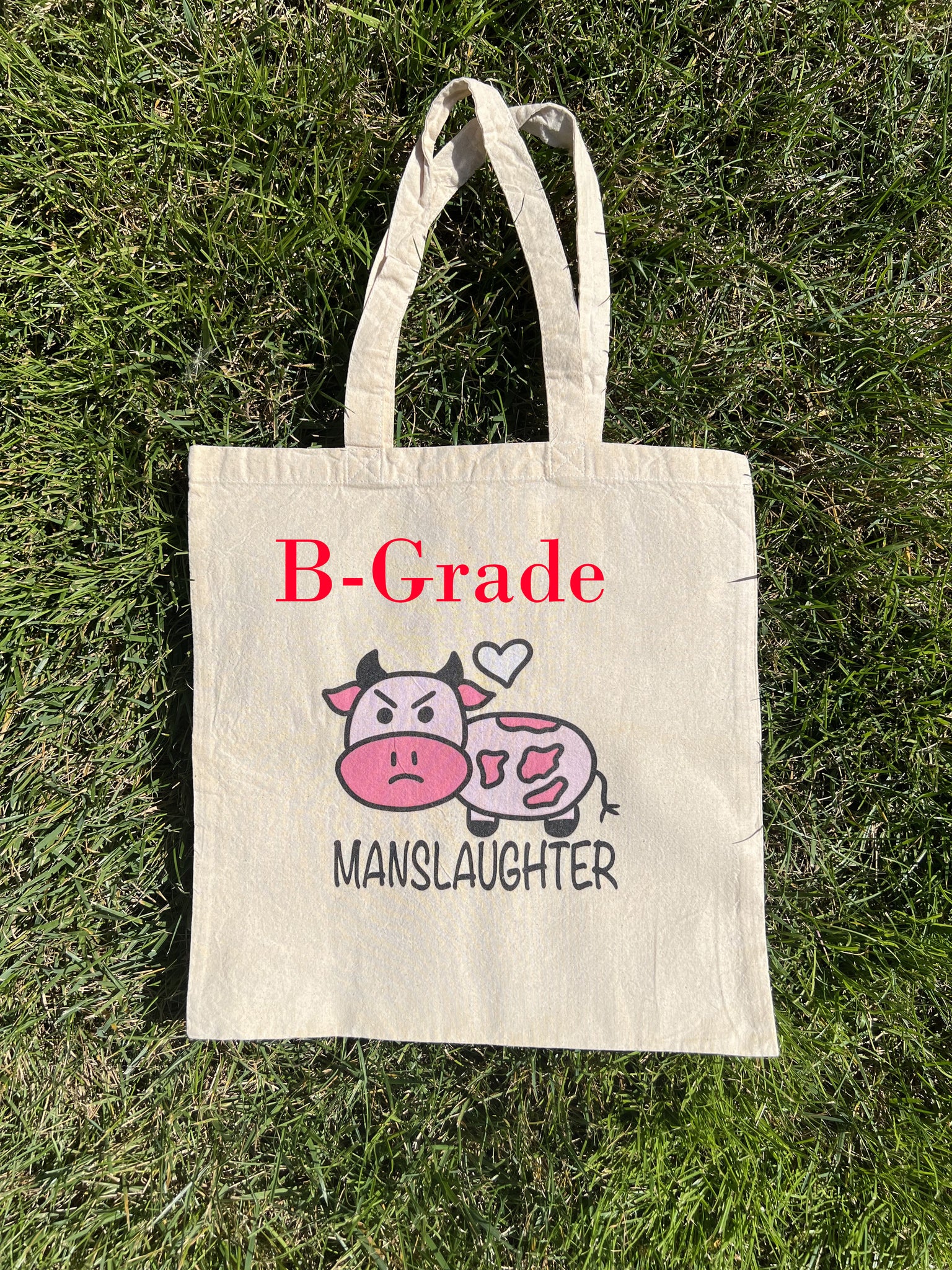 B-Grade Strawberry Manslaughter Cow Tote Bag