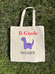 B-Grade Tax Evasion Dinosaur Tote Bag