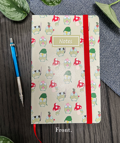Frogs Doin Frog Things A5 Size Leatherette Lined Page Notebook