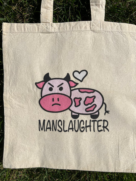 Strawberry Manslaughter Cow Tote Bag