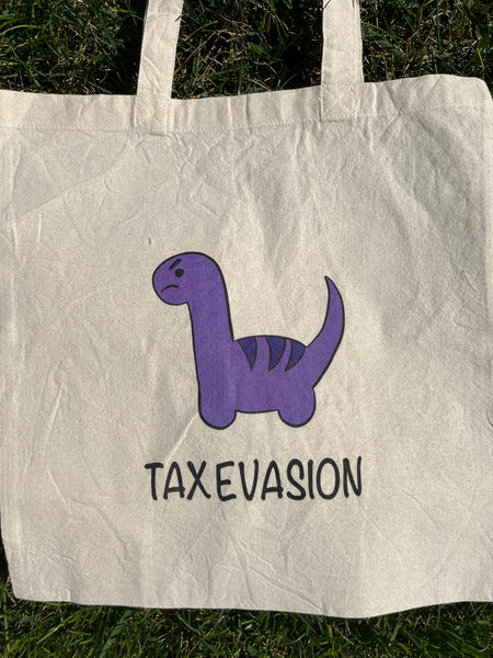 Tax Evasion Dinosaur Canvas Tote Bag