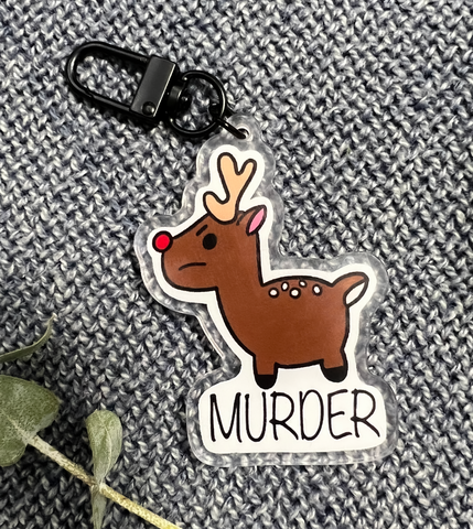 Murder Reindeer Acrylic Keychain