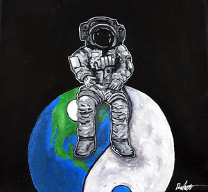 Space man acrylic painting PRINT