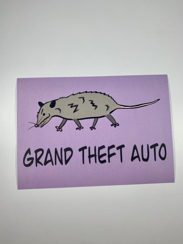PRINT grand theft auto opossum 5x7” print