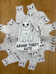 Grand theft auto Cat vinyl glossy sticker