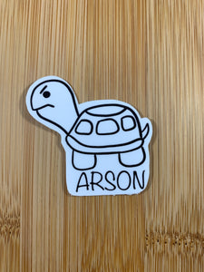 Arson turtle vinyl sticker