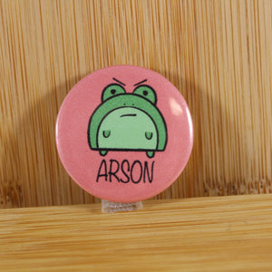 Arson frog 1.5” button pin