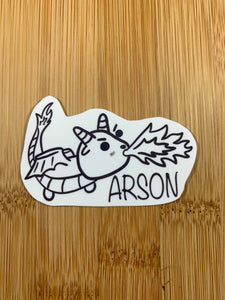Arson Dragon vinyl laminated sticker