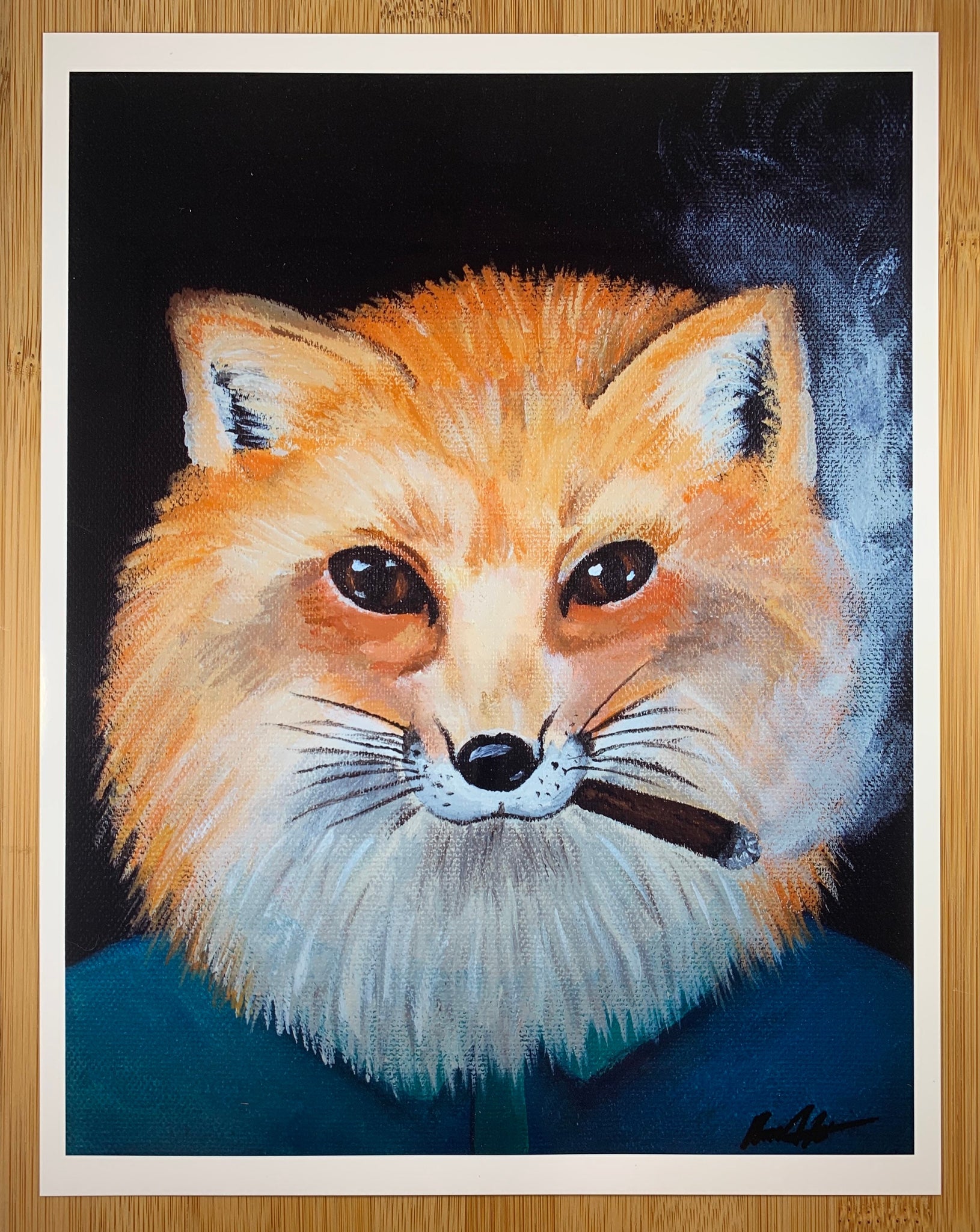 Fox smoking glossy print 8.5x 11”