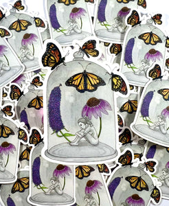 Butterfly cage sticker