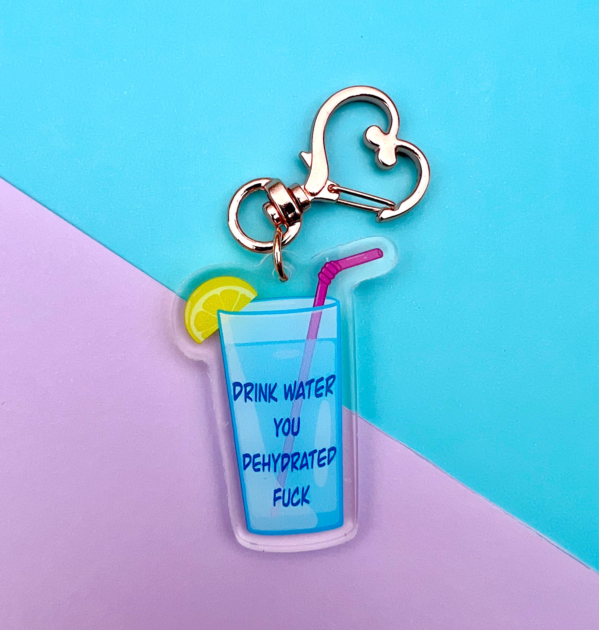 Drink Water acrylic keychain
