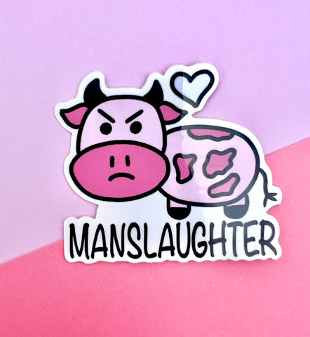 Strawberry Manslaughter Cow Sticker