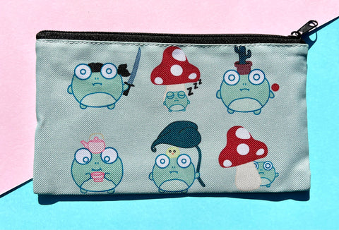 Frogs doin frog things canvas pencil case
