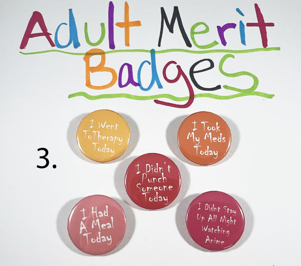 Adult Merit Badge Button Pin Set