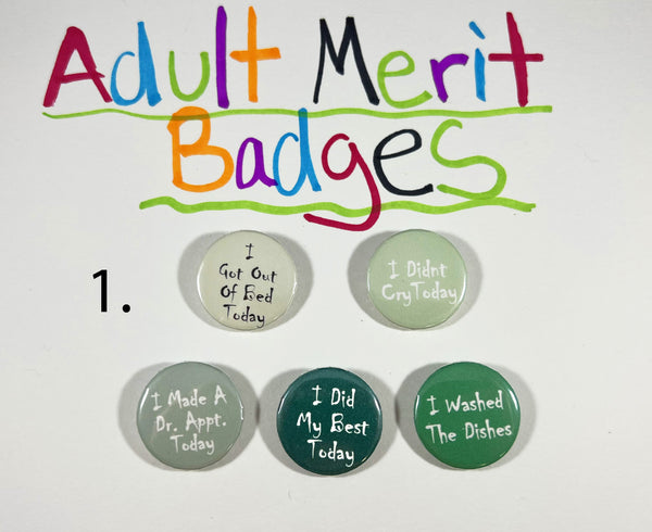 Adult Merit Badge Button Pin Set